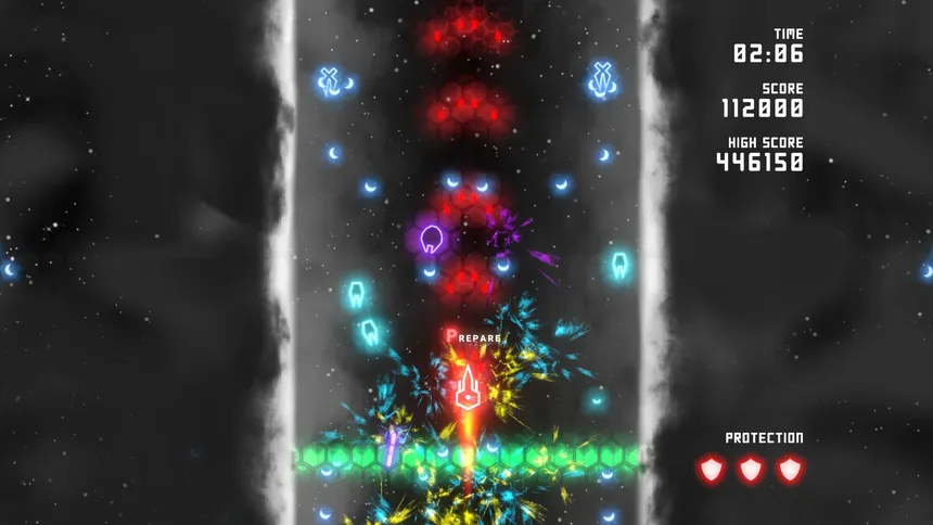 Скриншот 2 к игре Neon Ships: The Type'em Up Shooter