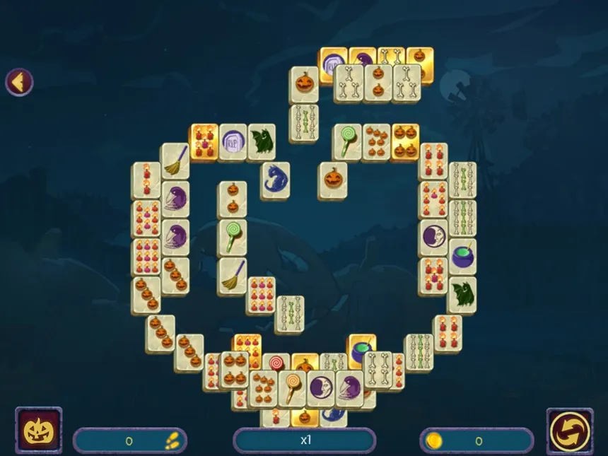 Скриншот 1 к игре Halloween Night Mahjong