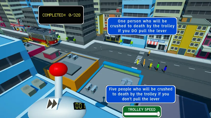 Скриншот 2 к игре The Trolley Problem Game