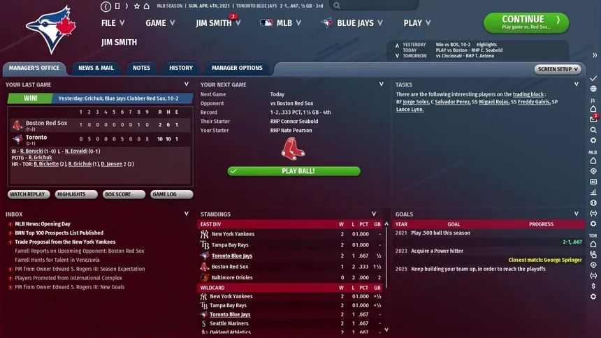 Скриншот 3 к игре Out of the Park Baseball 22