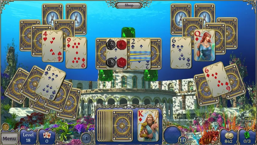 Скриншот 1 к игре Jewel Match Atlantis Solitaire 2 - Collector's Edition