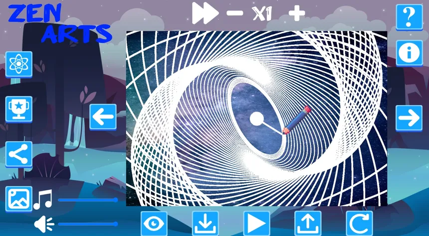 Скриншот 1 к игре Zen Arts: Relaxing Pendulum Paint Simulator
