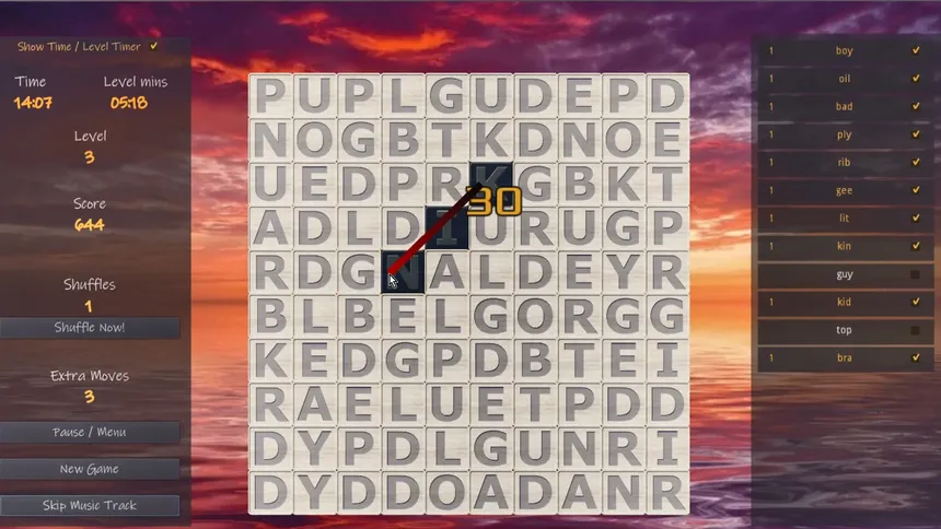Скриншот 1 к игре Word Hunt Fever