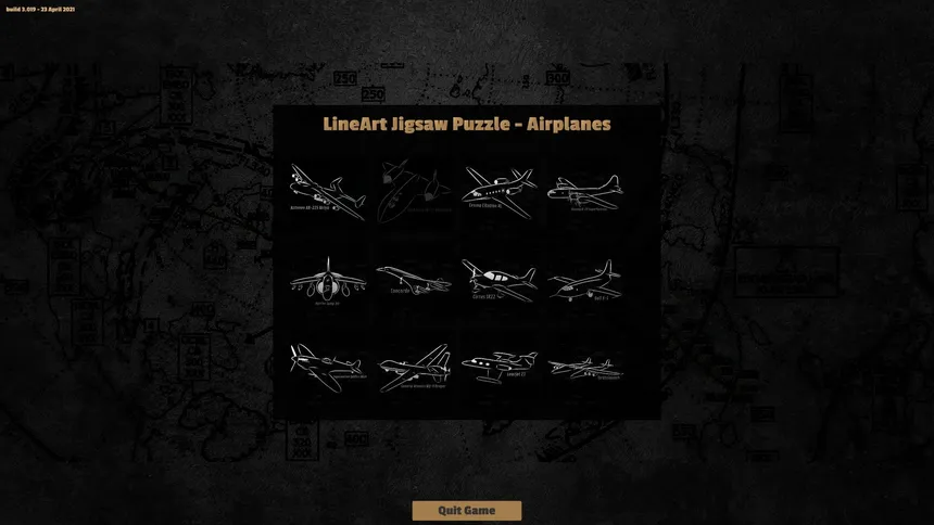Скриншот 1 к игре LineArt Jigsaw Puzzle - Airplanes