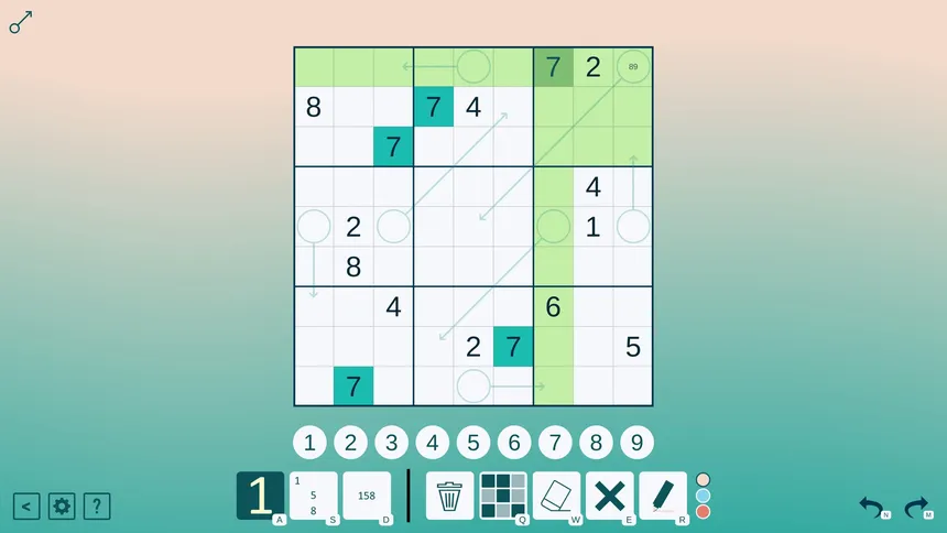 Скриншот 2 к игре Arrow Sudoku