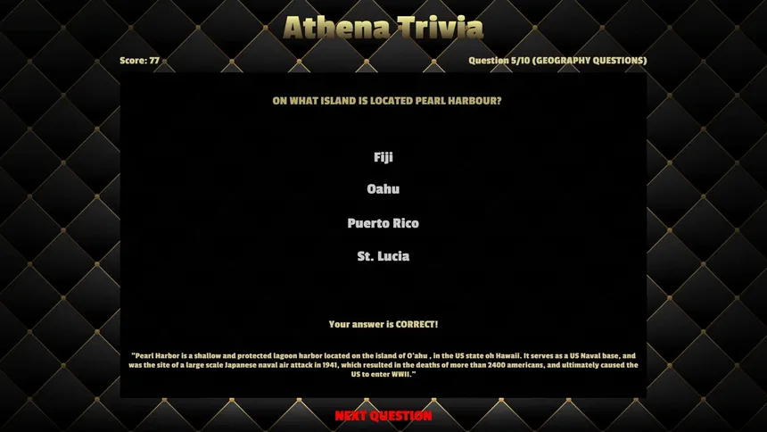 Скриншот 5 к игре Athena Trivia