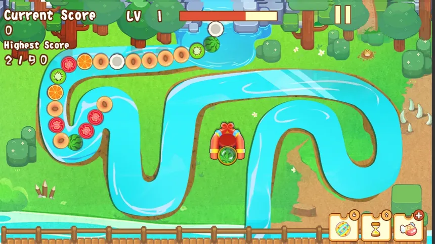 Скриншот 1 к игре 水果祖玛 | Fruit Zumba