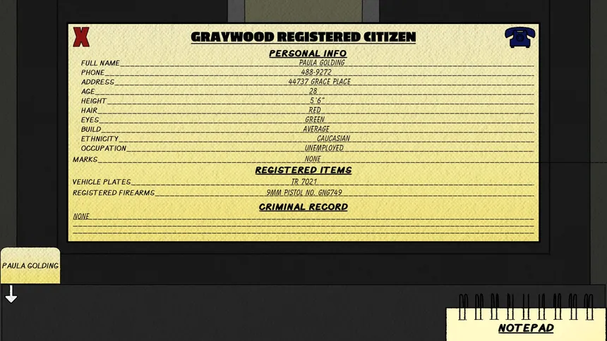 Скриншот 6 к игре Graywood: Noir Detective