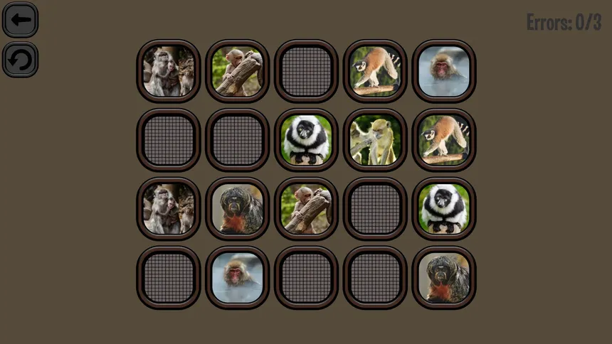 Скриншот 2 к игре Animals Memory: Monkeys
