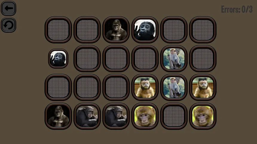 Скриншот 4 к игре Animals Memory: Monkeys