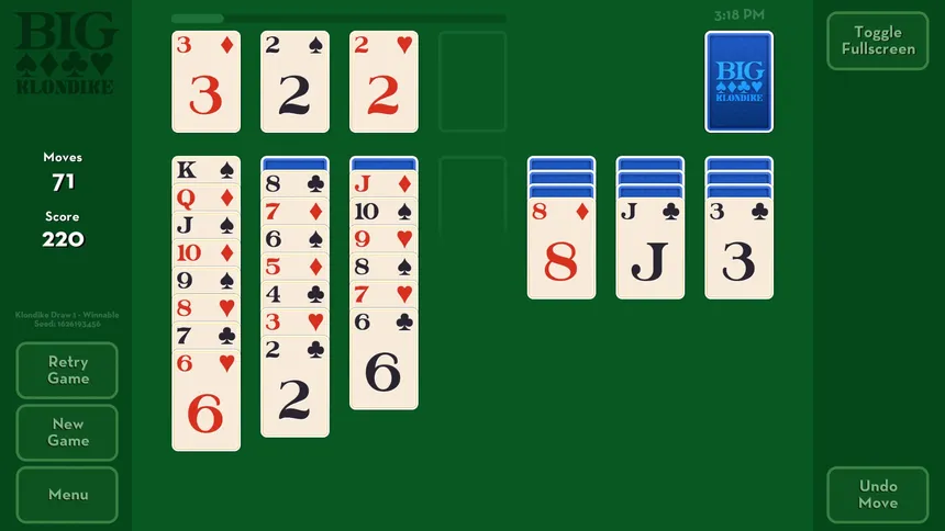 Скриншот 2 к игре Big Klondike - Classic Solitaire