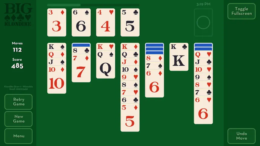 Скриншот 3 к игре Big Klondike - Classic Solitaire