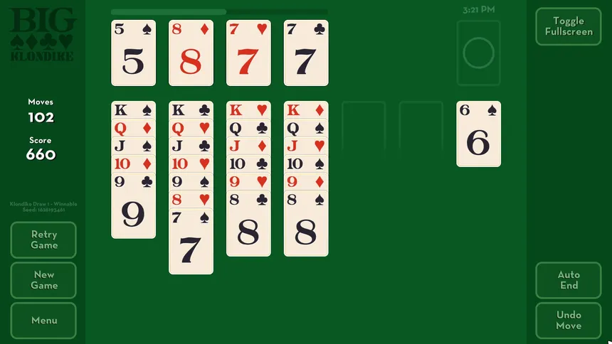 Скриншот 4 к игре Big Klondike - Classic Solitaire