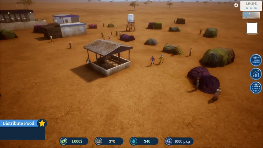 Скриншот 1 к игре Building Hope - Refugee Camp Simulator