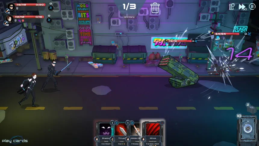 Скриншот 1 к игре Metroplex Zero: Sci-Fi Card Battler