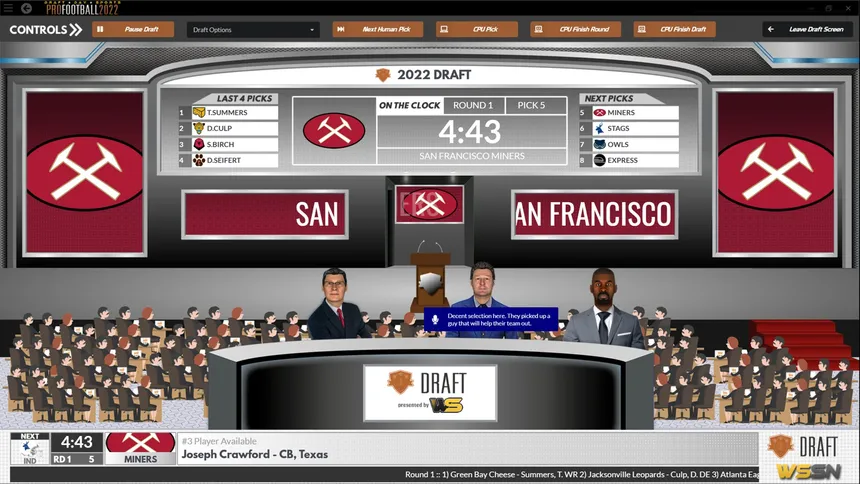 Скриншот 1 к игре Draft Day Sports: Pro Football 2022