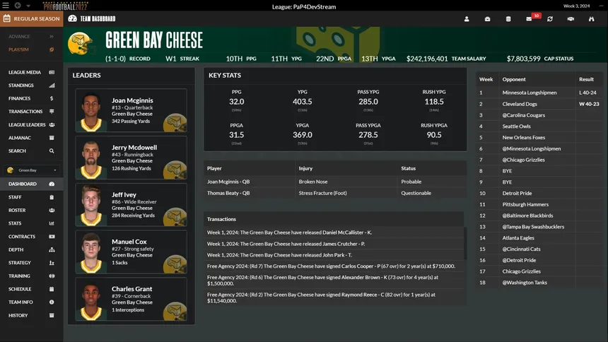 Скриншот 5 к игре Draft Day Sports: Pro Football 2022