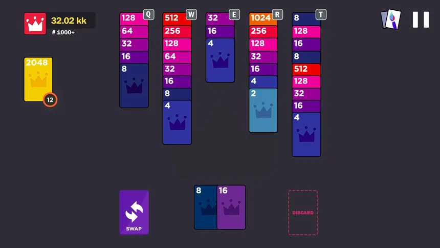 Скриншот 1 к игре 2048 Royal Cards