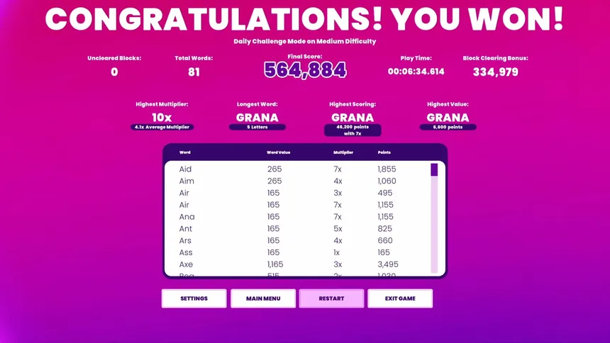 Скриншот 6 к игре Bloxi: The Word Game