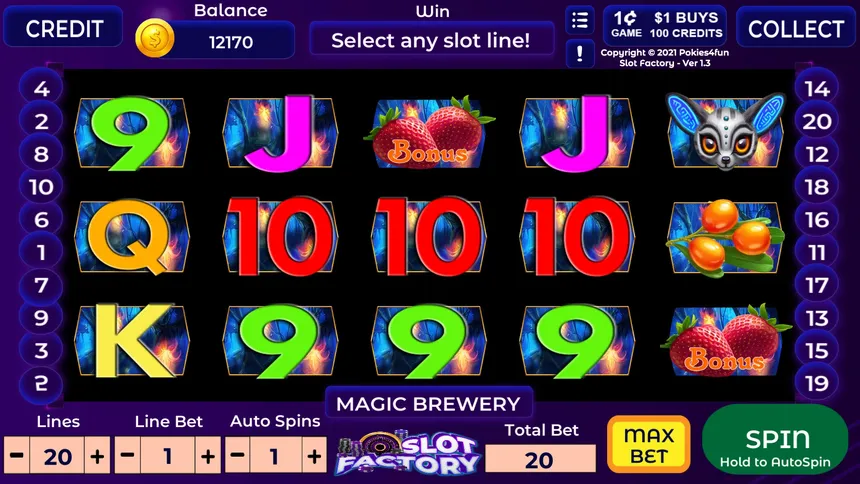 Скриншот 1 к игре Slot Factory Create and Play - Magic Brewery
