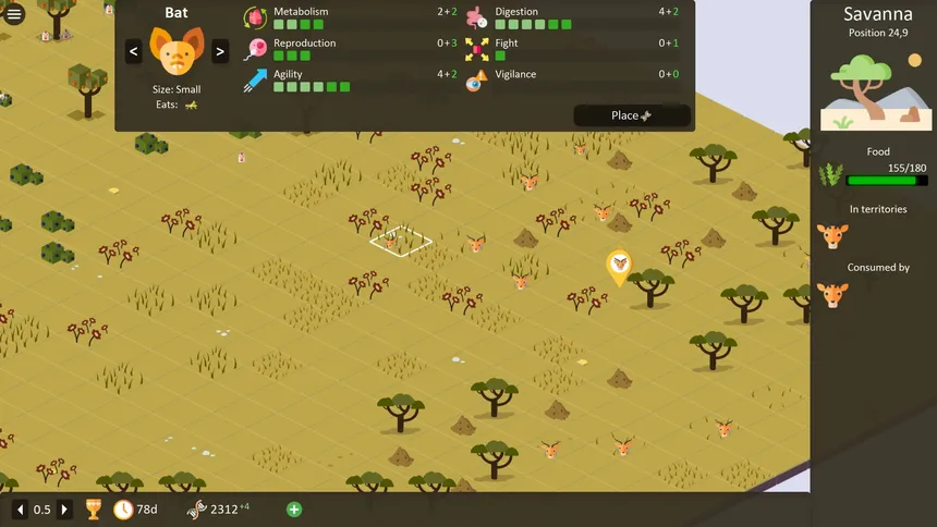 Скриншот 3 к игре Territory: Animals Genetic Strategy