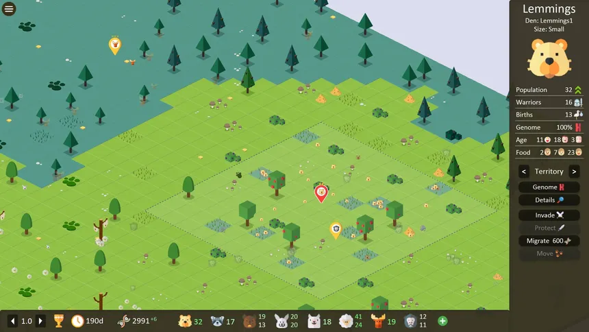 Скриншот 6 к игре Territory: Animals Genetic Strategy