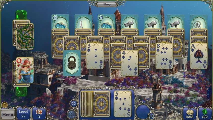 Скриншот 1 к игре Jewel Match Atlantis Solitaire 3 - Collector's Edition