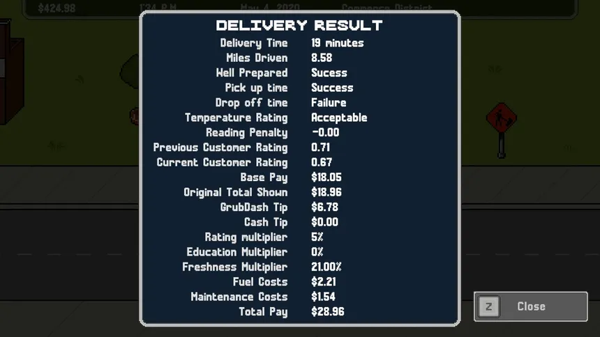 Скриншот 7 к игре GrubDash Driver: Food Delivery Driver Simulator