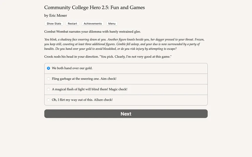 Скриншот 1 к игре Community College Hero: Fun and Games