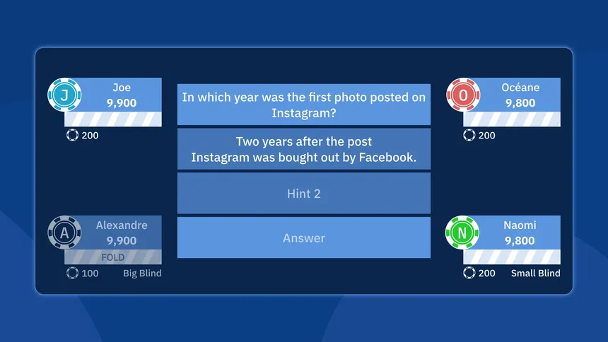 Скриншот 1 к игре QuizPoker: Quiz and Poker Mix