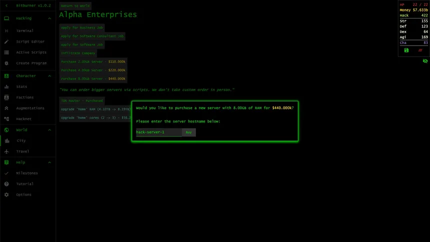 Скриншот 4 к игре Bitburner