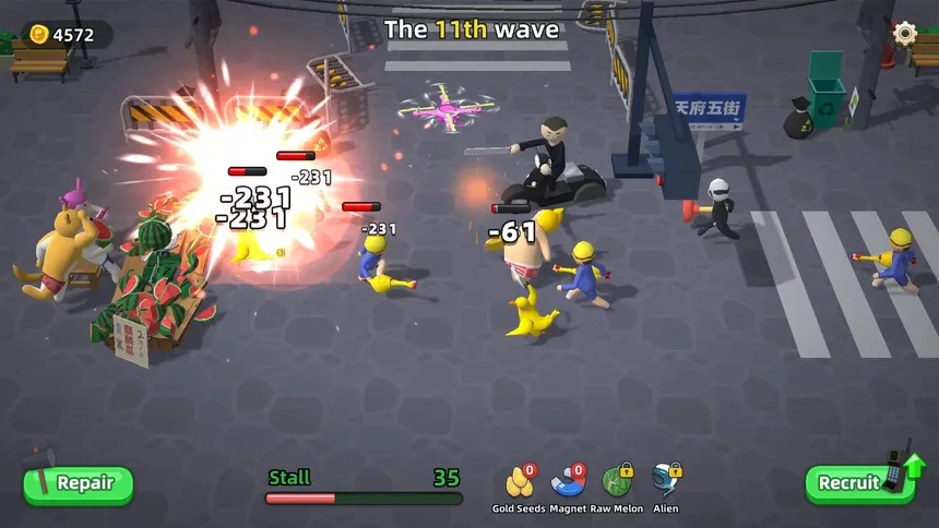 Скриншот 4 к игре Watermelon Wars (西瓜摊主大战买瓜人)