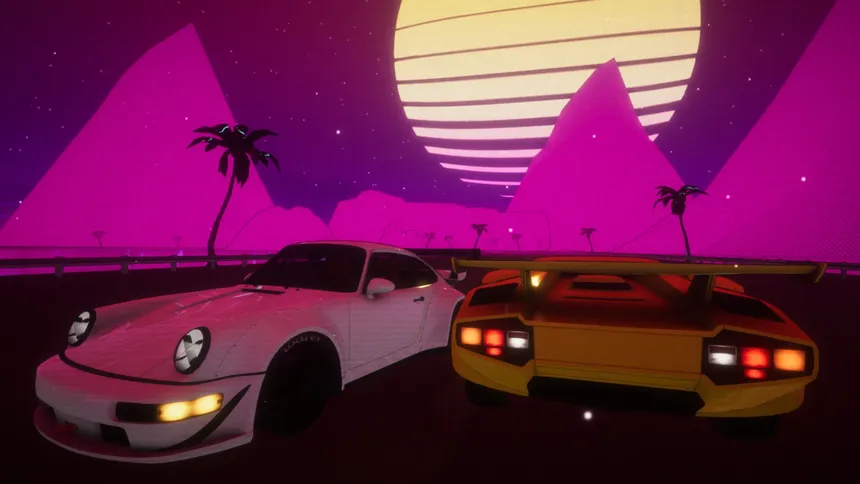 Скриншот 2 к игре RetroDrift: Retrowave Online Road