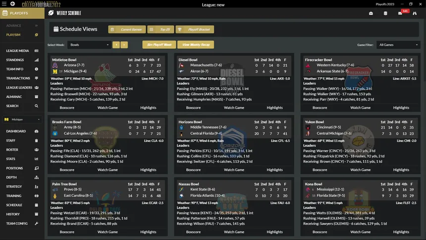 Скриншот 1 к игре Draft Day Sports: College Football 2022