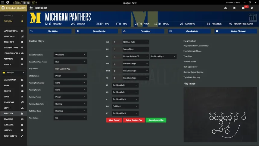 Скриншот 7 к игре Draft Day Sports: College Football 2022