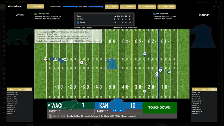 Скриншот 8 к игре Draft Day Sports: College Football 2022