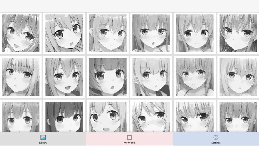 Скриншот 1 к игре Anime Manga Style Girl - Color By Number Pixel Art Coloring