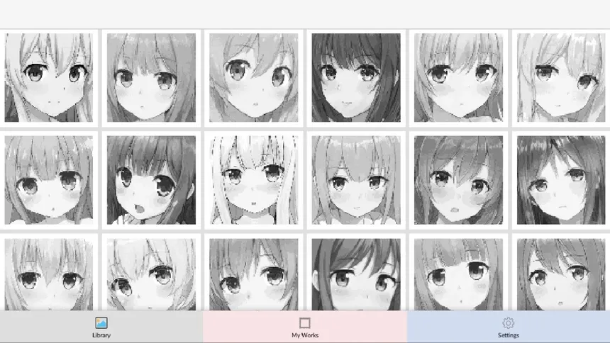 Скриншот 2 к игре Anime Manga Style Girl - Color By Number Pixel Art Coloring