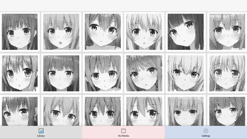 Скриншот 3 к игре Anime Manga Style Girl - Color By Number Pixel Art Coloring