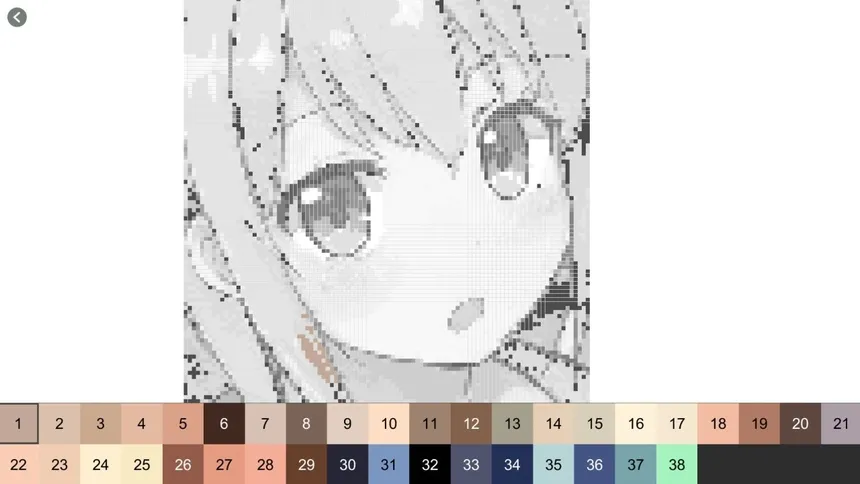 Скриншот 7 к игре Anime Manga Style Girl - Color By Number Pixel Art Coloring