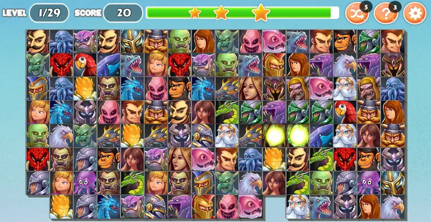 Скриншот 1 к игре Monsters and Warriors - Onet Match Connect