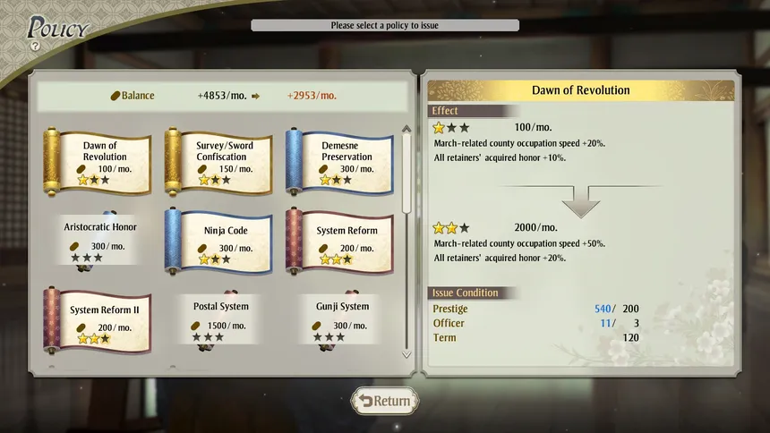 Скриншот 7 к игре NOBUNAGA'S AMBITION: Awakening