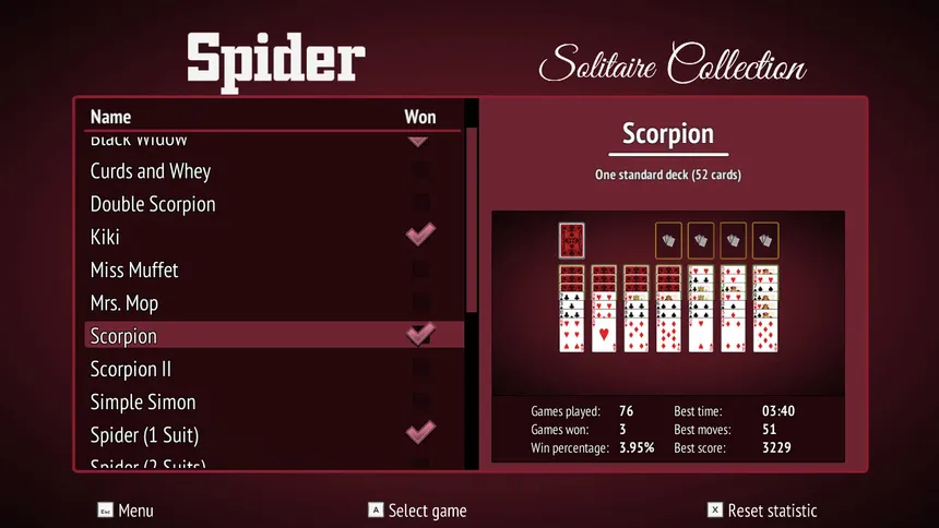 Скриншот 1 к игре Spider Solitaire Collection