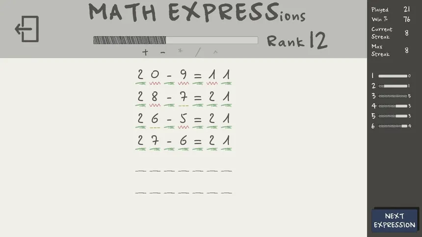 Скриншот 2 к игре MATH EXPRESSions