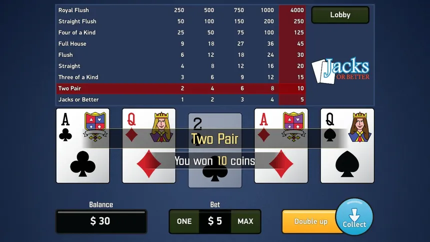 Скриншот 5 к игре Jacks or Better - Video Poker