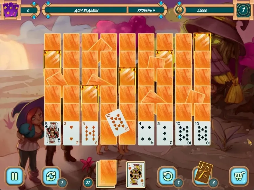 Скриншот 2 к игре Sweet Solitaire. School Witch 2