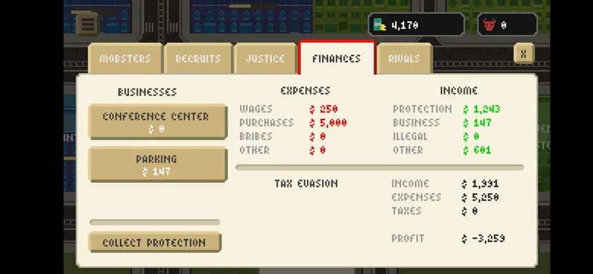 Скриншот 5 к игре Pixel Gangsters: Mafia Manager