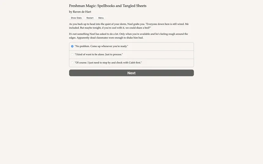 Скриншот 1 к игре Freshman Magic: Spellbooks and Tangled Sheets