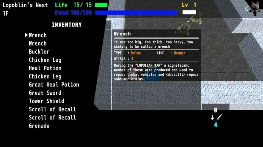 Скриншот 4 к игре Reconcile with cats [Cat + Tank + Ningen = RogueLike]