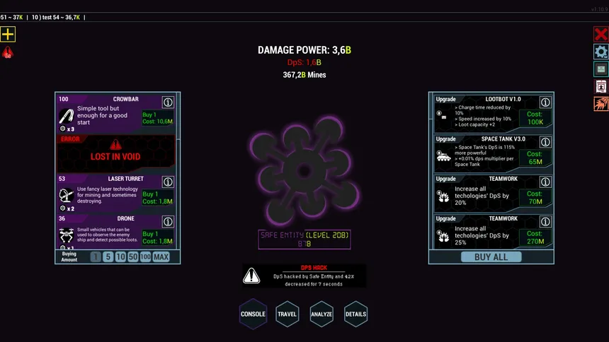 Скриншот 2 к игре AsteroIdle